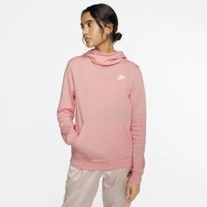 Like new NIKE Women's Funnel-neck Hoodie In Pink SIZE M